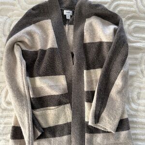 Old Navy Gray and Cream Striped Cardigan